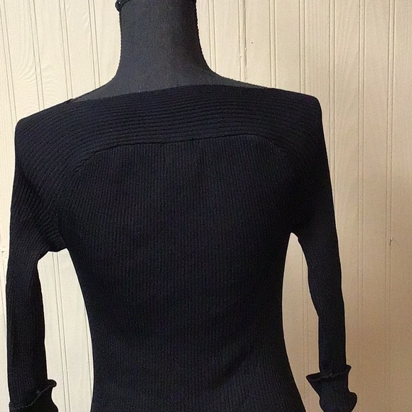 INC Black 3/4 Length Sweater - Picture 4 of 5